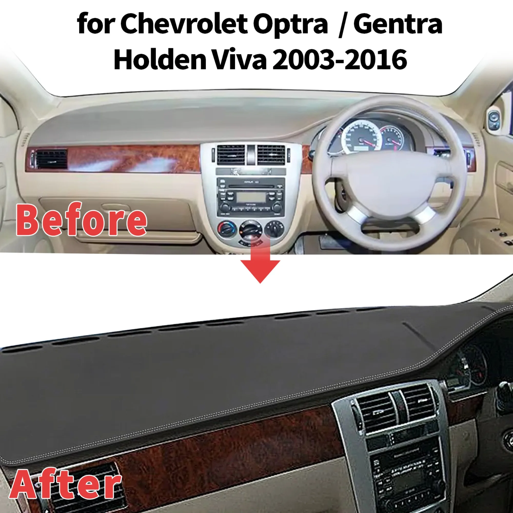 for Chevrolet Optra Gentra Holden Viva 2003-2016 J200 Dashboard Cover Sun Shade Protector Dashmat Anti-Glare Automotive Dash Mat