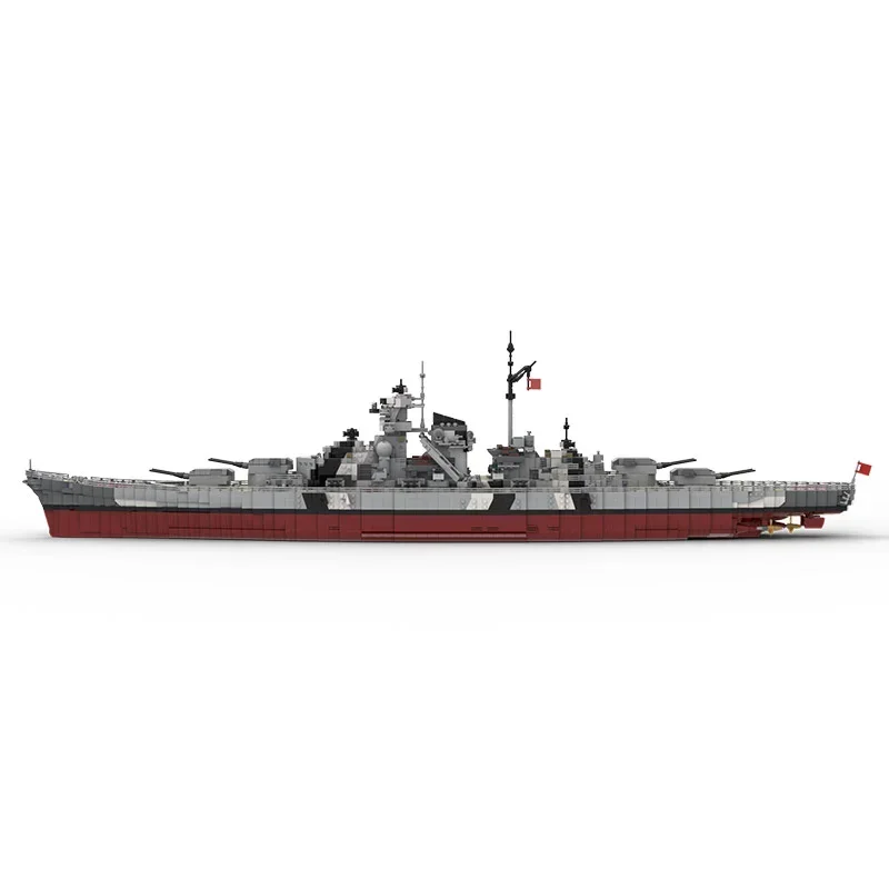 Bismarck Naval Ship Military Cruiser Model Building Blocks MOC-29408 War Battle Toy High-tech DIY Children Brithday Gifts Toys