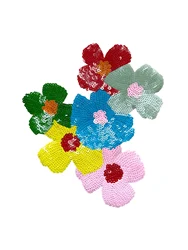 1 Piece Multi-color Sequins Floral Design Patch Fashion Shining Iron On Patch for Clothing DIY Accessories