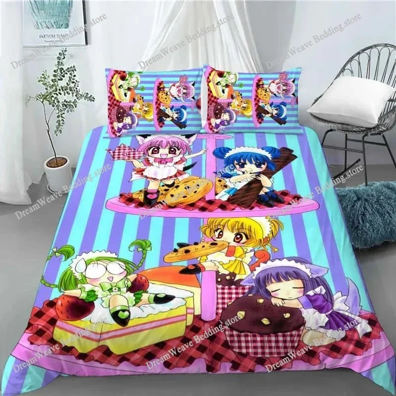 

Kawaii Gilrs Anime Tokyo Mew Mew Cartoon Poster Sheets Quilt Covers Bedding Dormitory Sheets Bedding Set Soft Warm Bedding Set74