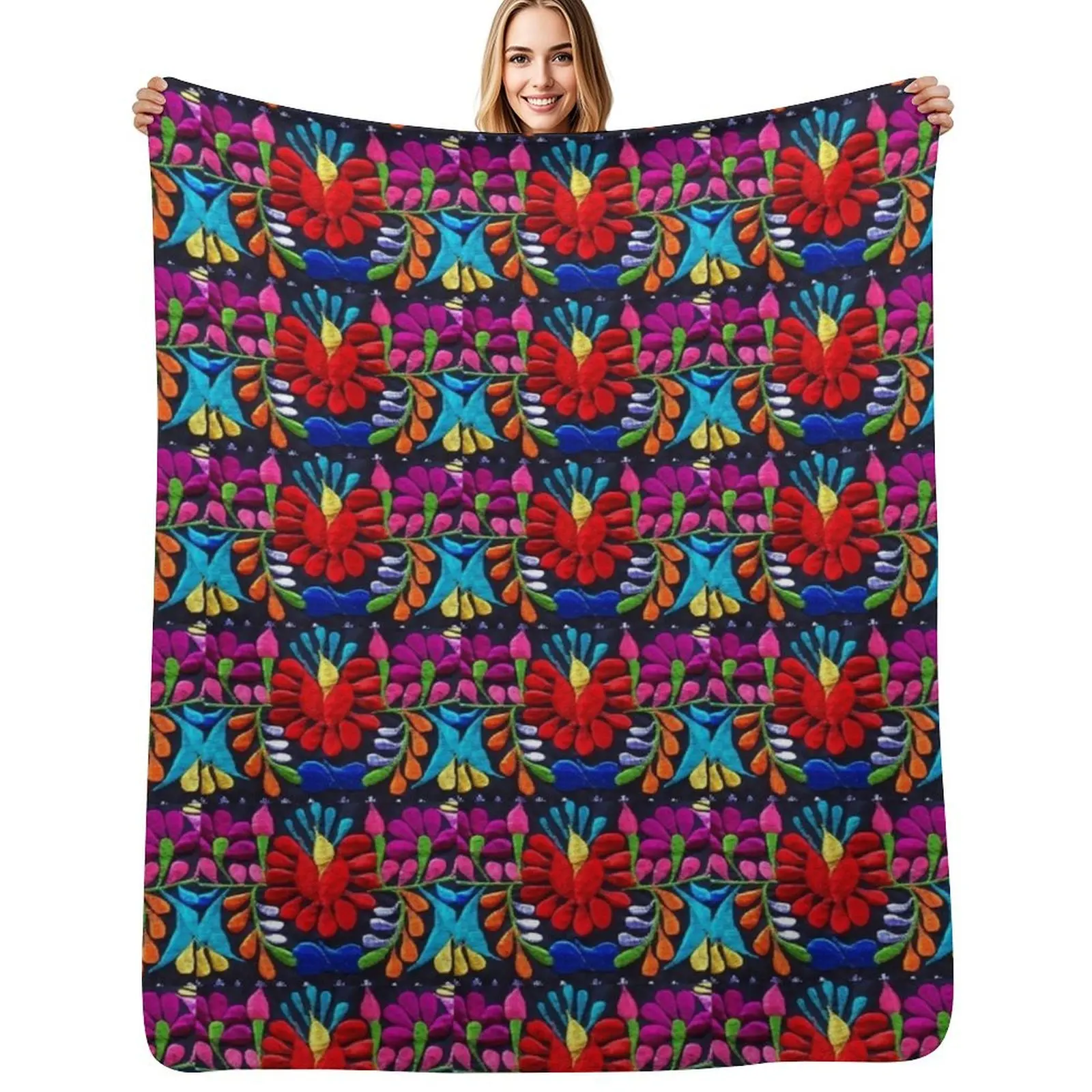 

Fiesta Flowers Throw Blanket Warm Blankets Sofas Of Decoration Luxury Brand Quilt Blankets