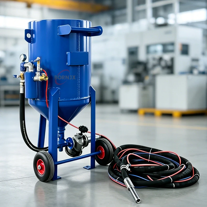 Mobile High Pressure Sandblasting Machine for Metal Rust Removal Surface Cleaning Burnishing Equipment