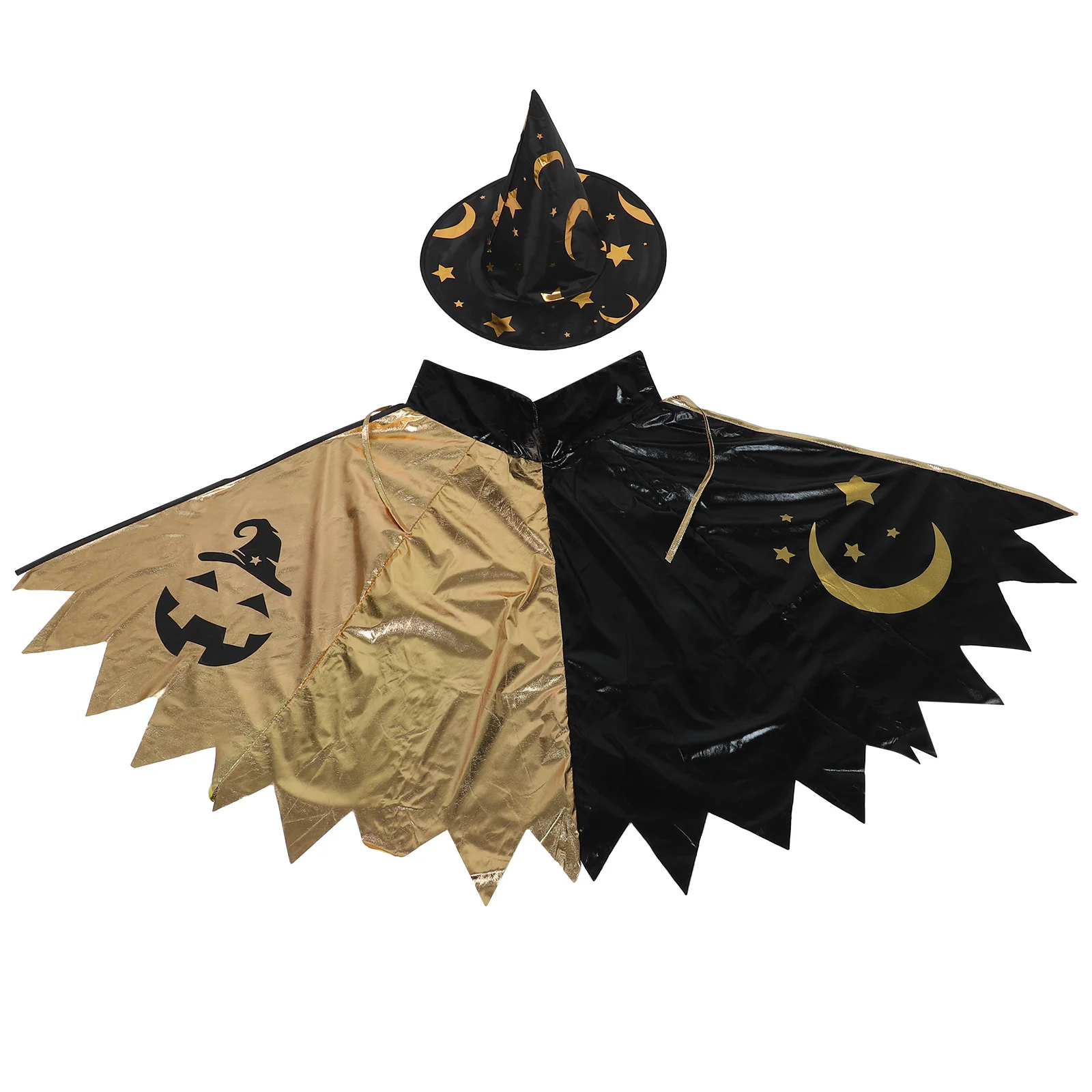 

1Set Boys Girls Magician Cloak Star Pattern Breathable Costume Halloween Birthday Role-Playing Fun Magician Costume