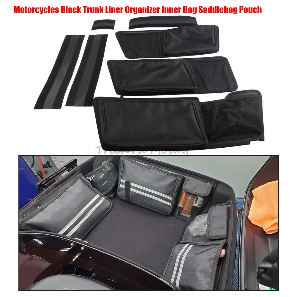 

Motorcycle Luggage Bag Rear Tour Pack Organizer Lid Storage Bags For Harley Touring Street Electra Glide Road King Tri 2014-2024