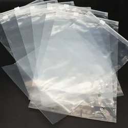 50pcs Transparent Plastic Clothing Packing Bags Zipper Grip Resealable Garment Package / Zip Wrapping Pouches with Vent Holes
