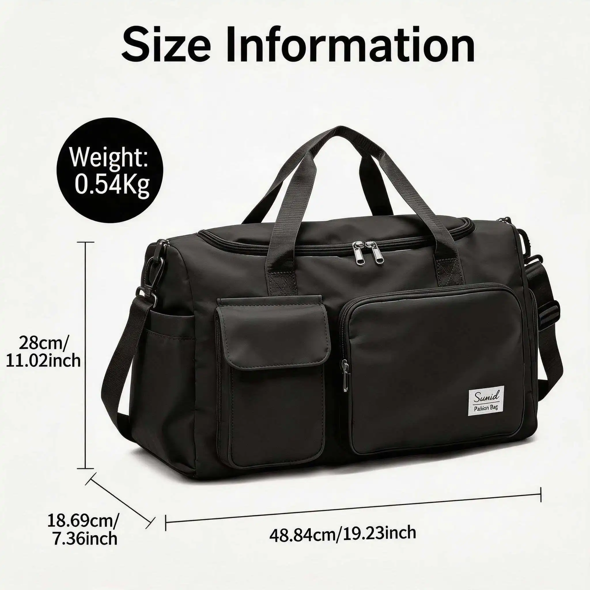 Simple Lightweight Tote Bag Outdoor Gym Crossbody Bag Classic Style