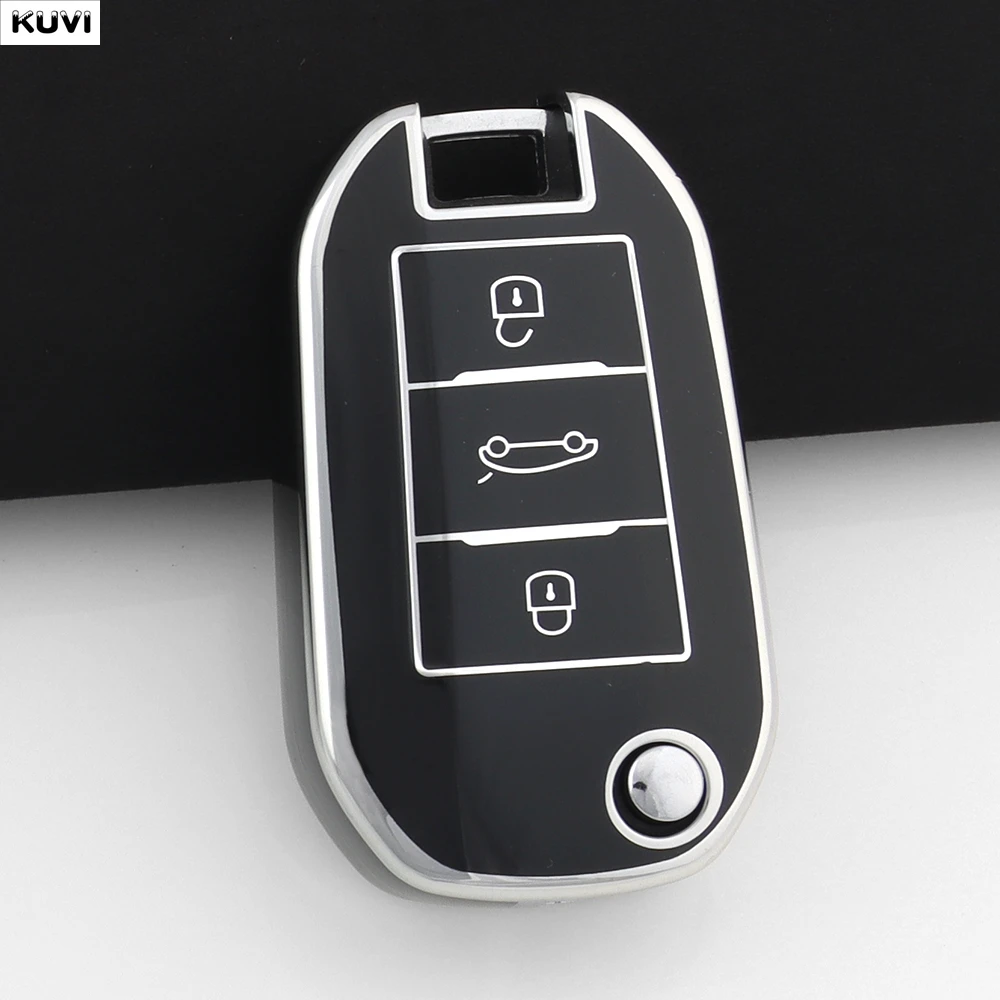 10 Stück/Set TPU Auto-Klappschlüsselhülle für Peugeot C6 508 C5 C3 208 308 408 508 2008 3008 für Citroen C4 CACTUS C4L Berlingo 2021
