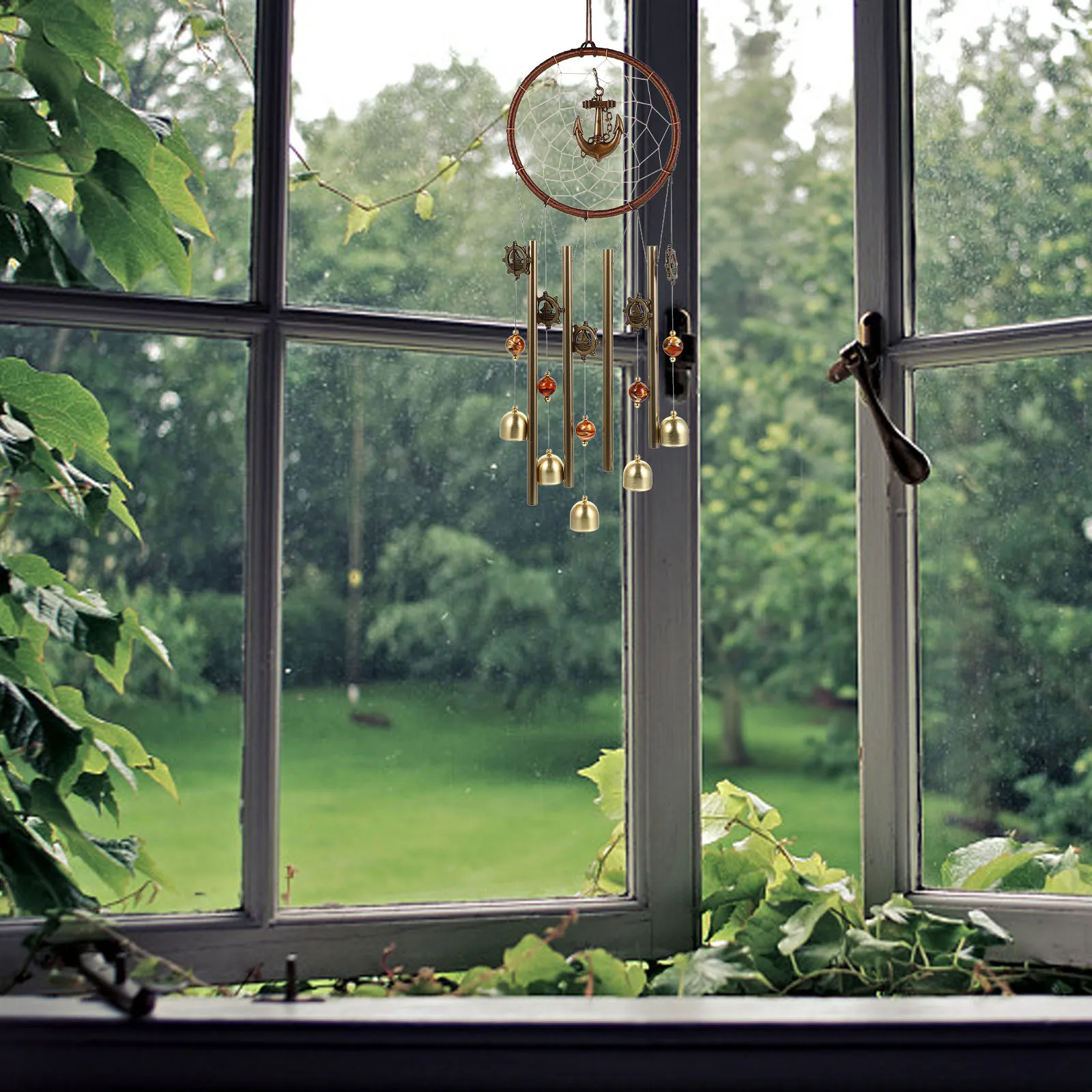 

1pc Windchime Dream Catcher Hanging Ornament For Window Porch Garden Indoor Outdoor Decor Birthday Gift Home Pendant Yarn Wind