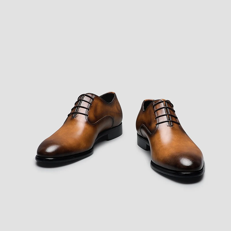 

Spring and Autumn New Men's High-end Business Dress Leather Shoes, Leather Pointed Lace-up Trend Wedding Banquet Men's Shoes