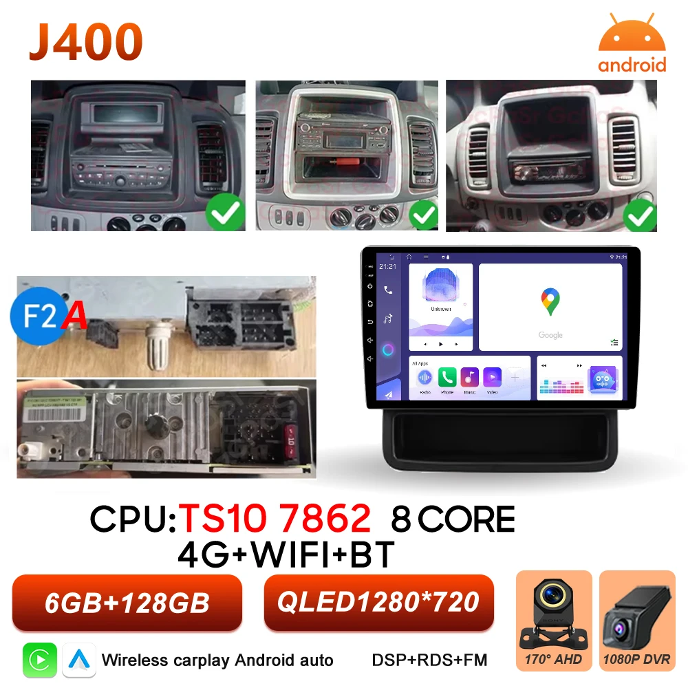 Android 16 autoradio voor Renault Trafic 2, Opel Vivaro A en Nissan Primastar 2001-2014, multimediaspeler met Carplay en GPS-stereo