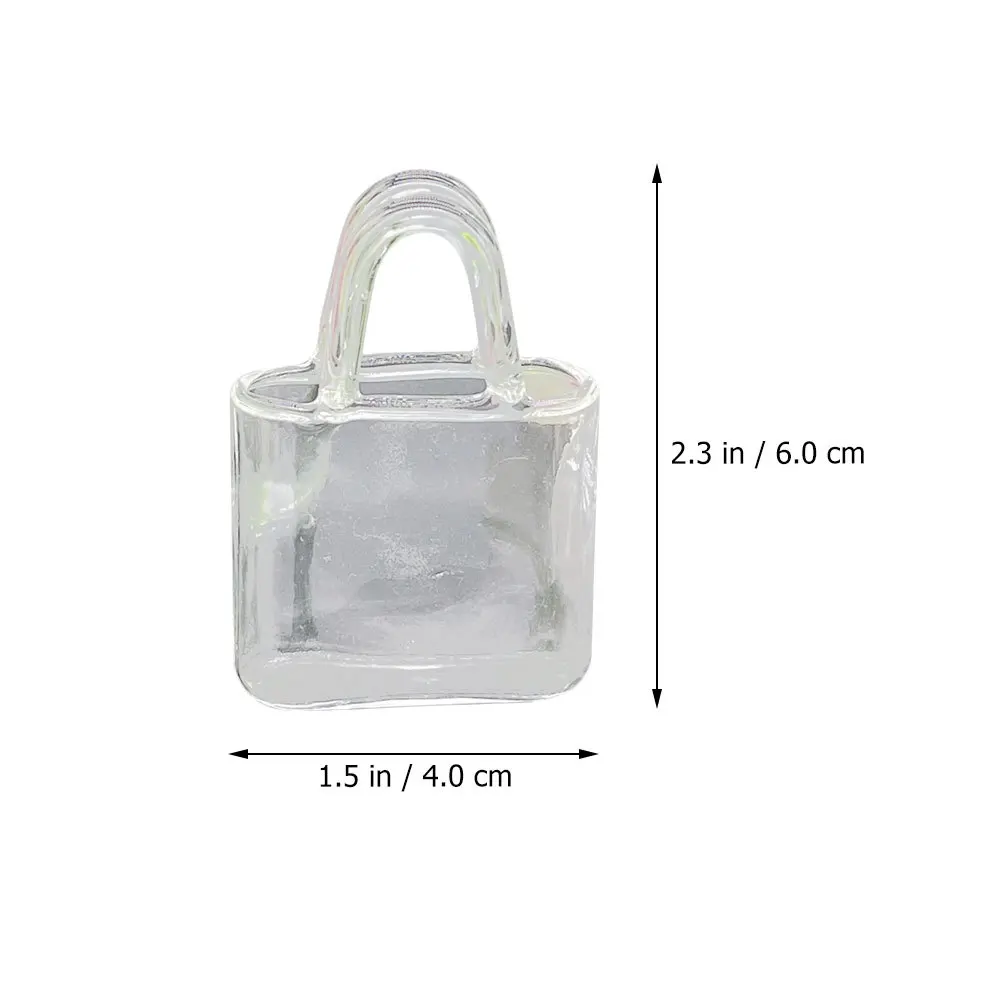 Handbag Glass Mini Vase Realistic Lightweight Small Miniature Fish Tank Decor Creative Play House Tiny House Kit