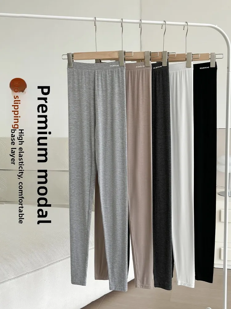 High Waist Modal Yoga Pants Comfortable High Elastici Nine Points plus Size Outerwear Slim Fit Pants Versatile Base Layer T...