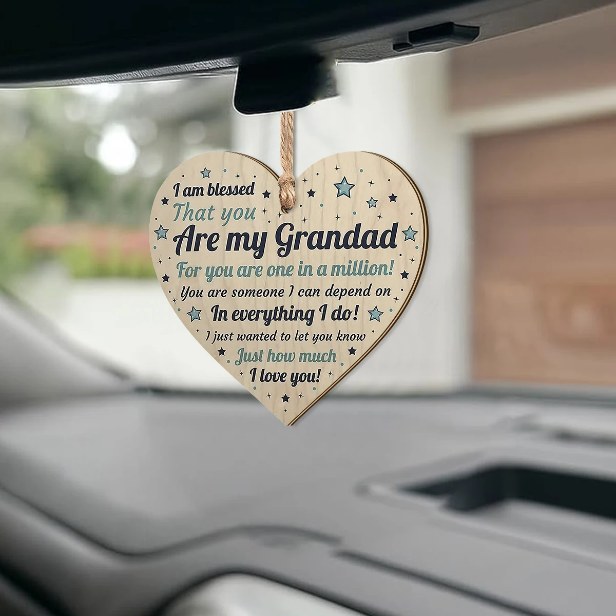 1PC wooden gratitude grandfather love hanging decoration, handwritten heartfelt confession, grandfather gratitude gift