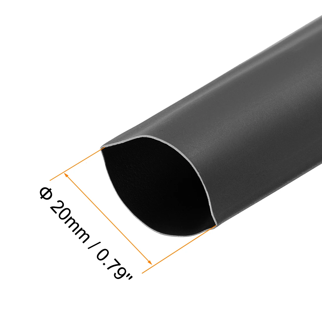Tubo termorretráctil de 1/2/3/7m, 20-150mm de diámetro, 34-240mm de ancho plano, tasa 2:1, tubo termorretráctil, envoltura de Cable negra/roja