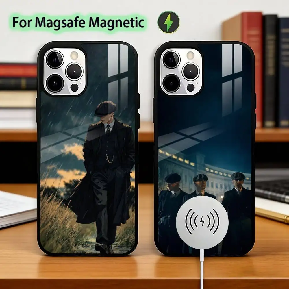 

Peaky Blinders Tommy Shelby Phone Case For iPhone17,16,15,14,13,12,11 Plus,Pro Magnetic with Magsafe Wireless Charging