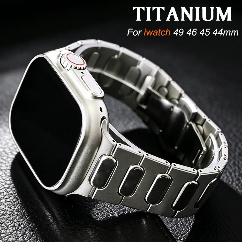

Men Titanium Strap for Apple Watch Ultra 3 49mm Series 11 10 46mm Business Band for IWatch 9 8 7 45mm 6 5 SE 44mm Metal Bracelet