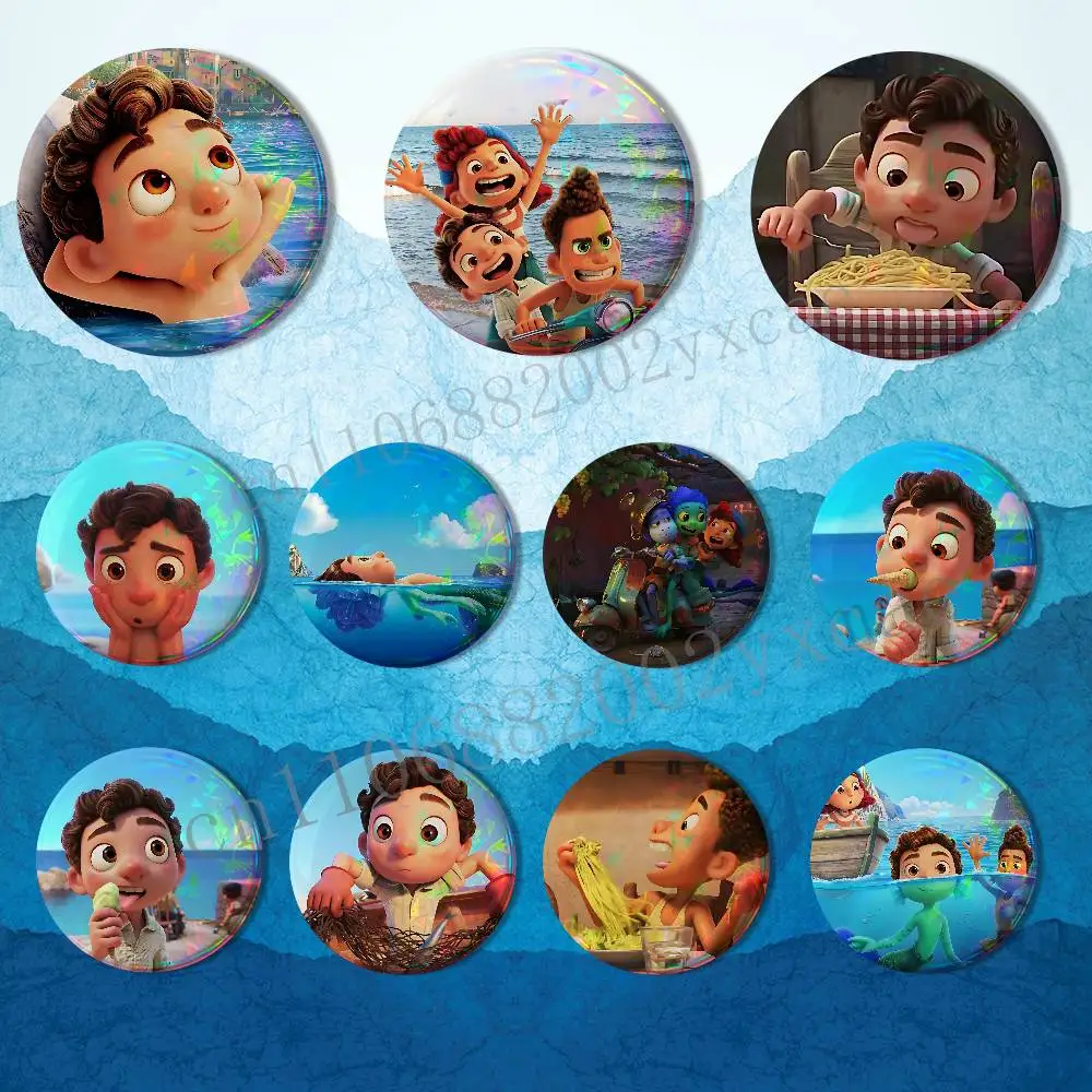 Summer atmosphere Luca Paguro Creative Round Badge Button Pin Bag Decor Fans Collection Friends Gift Brooch