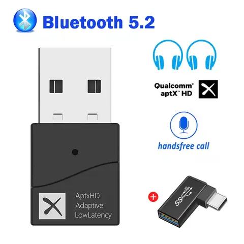 TX40 Bluetooth 5.2 Transmitter APTX HD LL Low Latency Adaptive USB Wireless Audio Adapter Handsfree Call For PS4/5 Notebook PC T