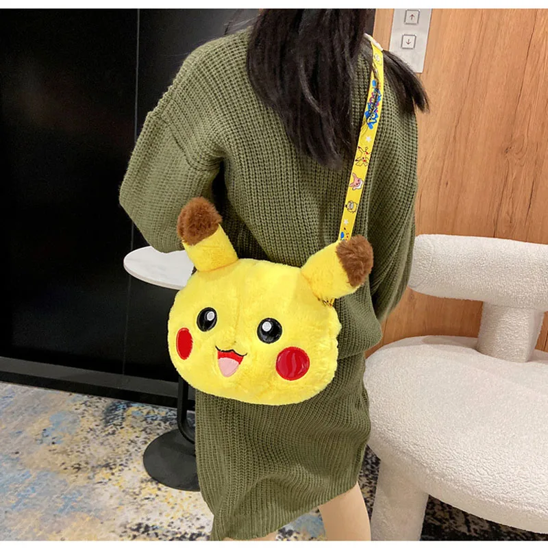 20CM Anime Pokemon Pikachu Figure Fashion Bag Toys Kawaii Doll Cartoon Single Shoulder Messenger Bag Birthday Gift for Children