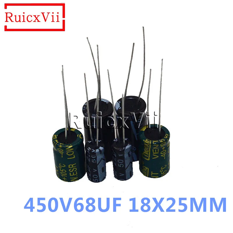 5pcs 450V68UF 18*25MM 68UF 450V 18*25 new aluminum electrolytic capacitor