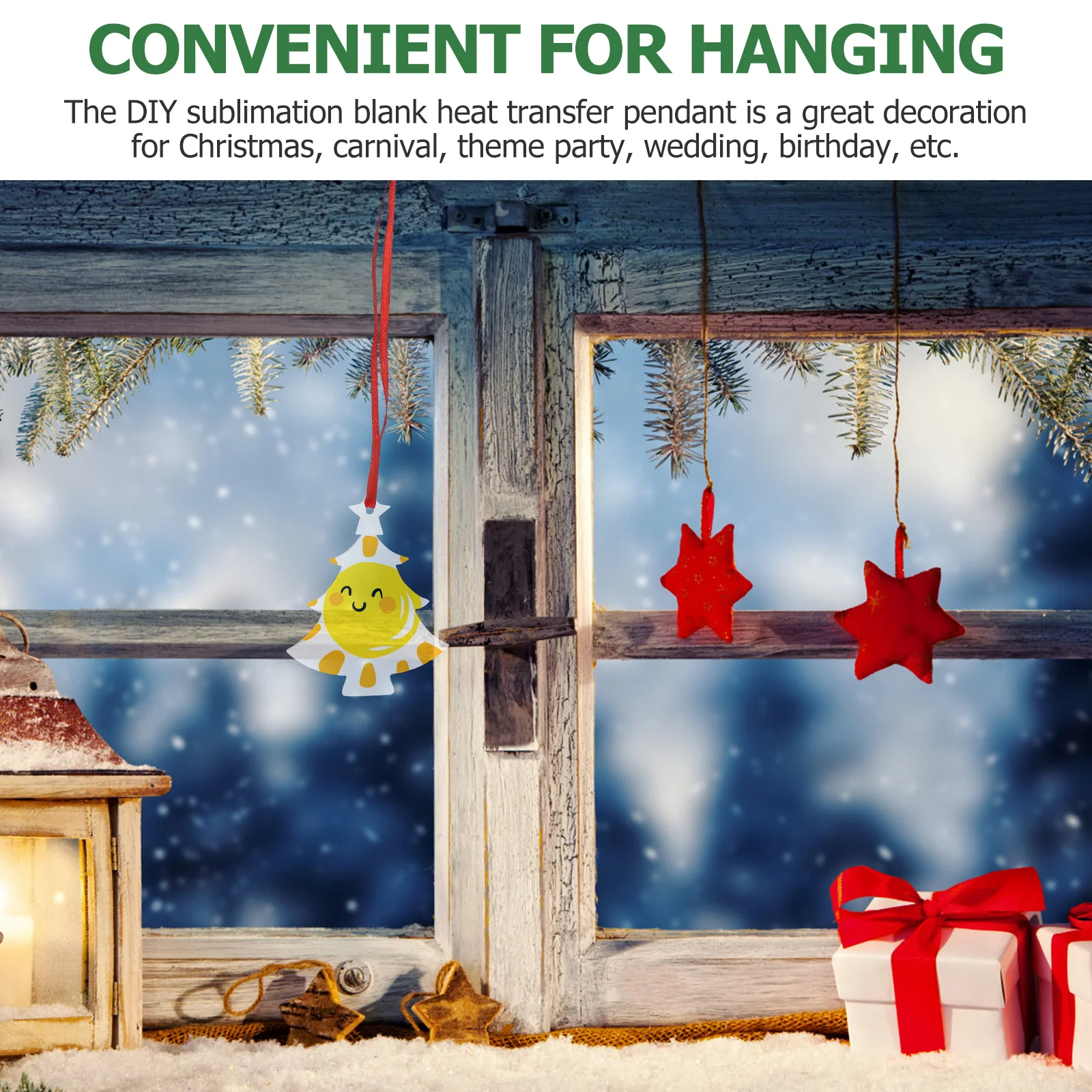 

10 Pcs Christmas Tree Pendant Artificial Decor Decorations Bauble Party Blank Ornament