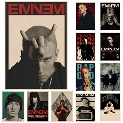 The Famous American Rapper Eminem Art Poster Retro Kraft Paper Sticker DIY Room Bar Cafe Room Wall Decor