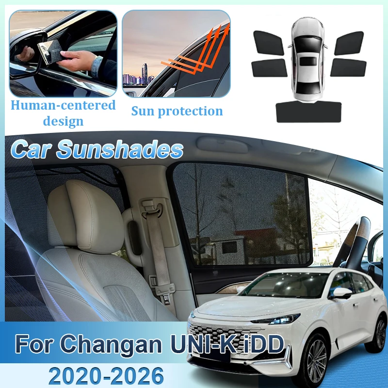 

For Changan UNIK UNI-K IDD 2020-2026 Mesh Magnetic Window Sun Visor Sunscreen Privacy Curtains UV Protection Auto Accessorios