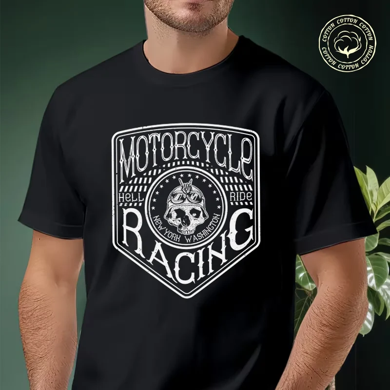 

2026 Men Cotton Casual T-shirts Motorcycle Racing Graphic Tee Men s Summer Cycling Sportswear Tops