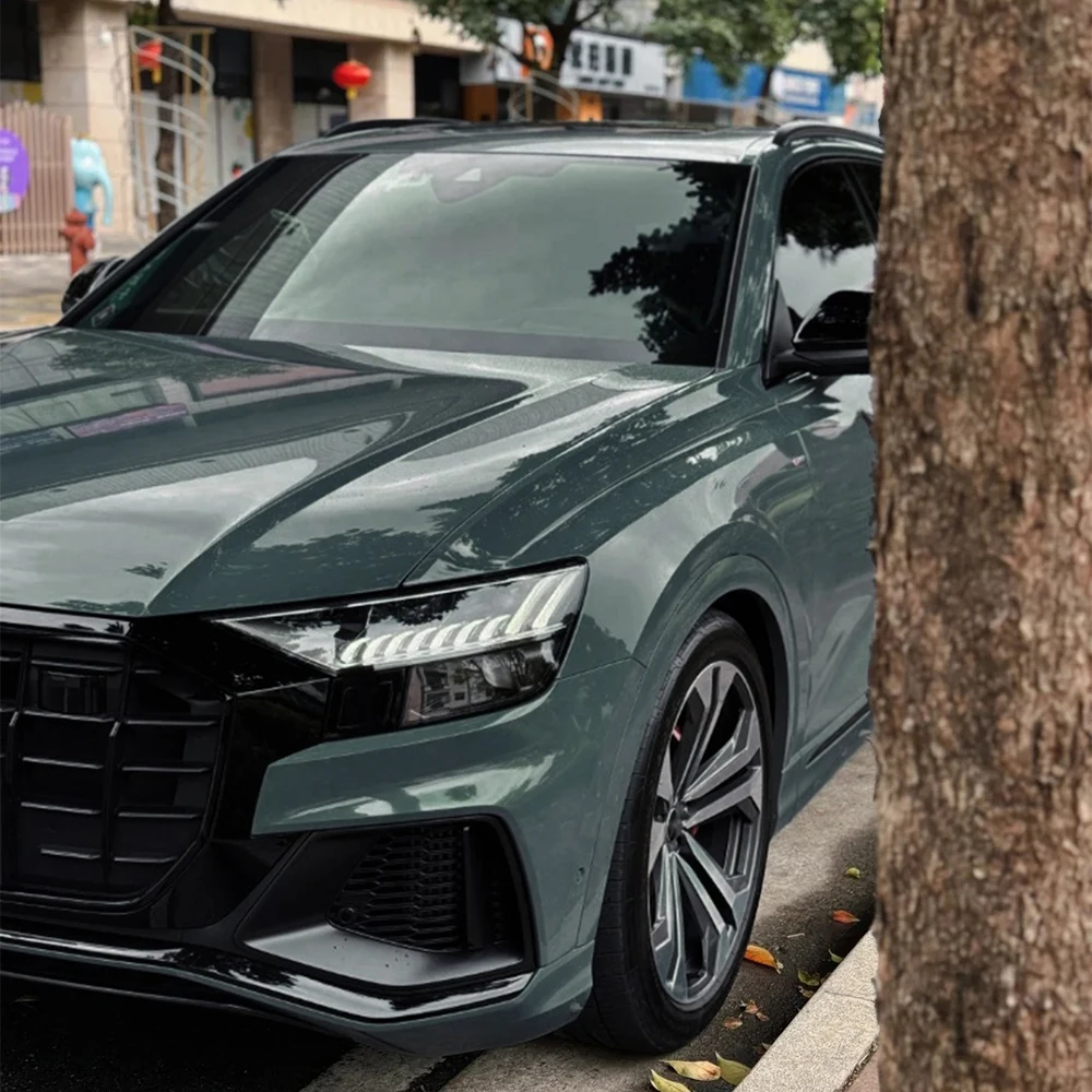 PET الأوكالبتوس الأخضر ملصقات السيارات البلاستيكية سيارة التفاف الفينيل اكسسوارات للمركبات غطاء فيلم السيارة التفاف احباط لاصقة تزيين #4