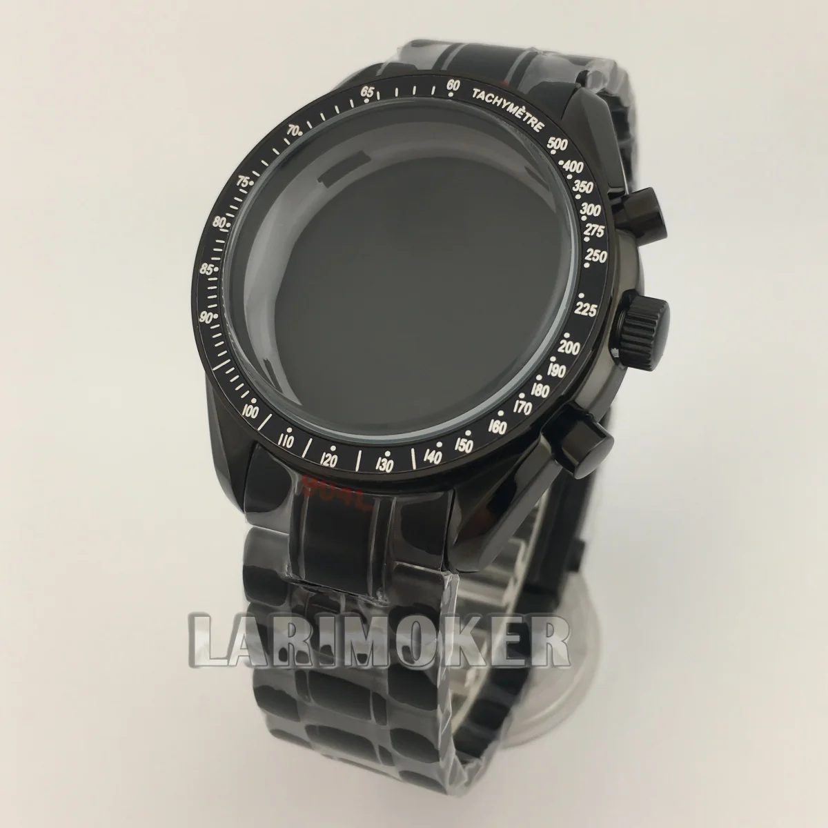 VK63 40mm black stainless steel case with sapphire crystal coating suitable for VK63 and VK63A movement stainless steel strap