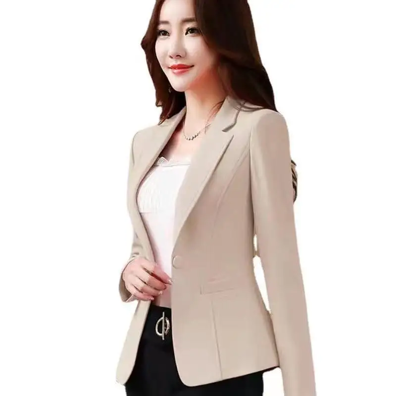 Women's Blazers Spring Autumn Suit Jacket Business OL Office Lady Interviews Professional Workwear Slim Fit Clothing Black