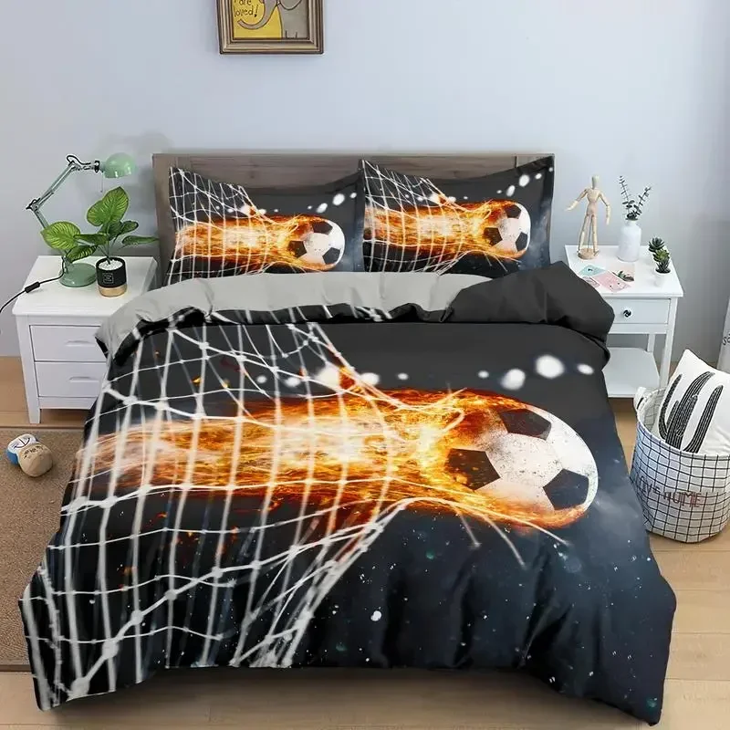 

Football Soccer Comfortable Duvet Quilt Cover Pillowcase Bedding Set Children Bedroom Decoration Home Textile