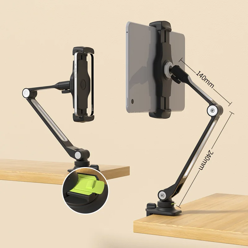 Aluminum Tablet Stand Wall Glass Desk Car Truck Phone Holder Adjustablet Mount for iPad Pro 12.9 Mini Xiaomi Samsung Tablets