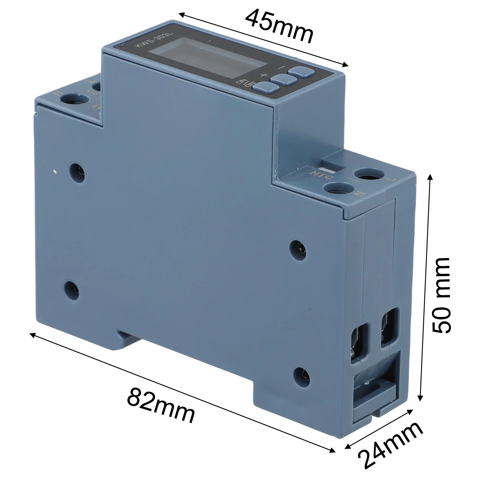 AC DIN Rail Power Meter KWS-303L for Voltage 85-290V Current 0-40A Power 0-12kW Systems with RS485 Interface and TFT Display