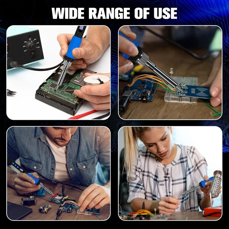 BAAG-DIY Soldering Iron Kit, 90W LED Display Adjustable Temperature Soldering Iron, Automatic Sleep Mode Soldering Gun