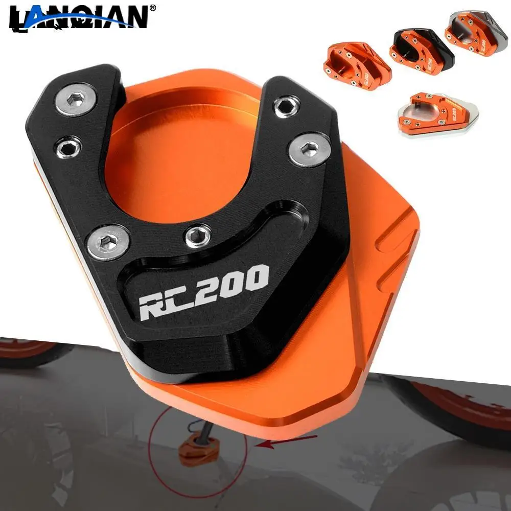 

For RC 200 Motorcycle Side Stand Pad Plate Kickstand Enlarger Support Extension RC 200 2014 2015 2016 2017 2018 Accessories