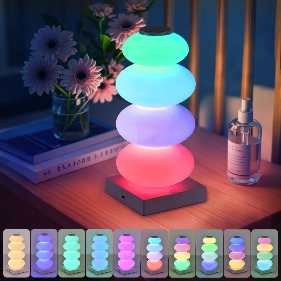 ضوء جو RGB قابل لإعادة الشحن، سلسلة حلوى ملونة، ضوء ليلي قابل لإعادة الشحن لتزيين حفلات العطلات