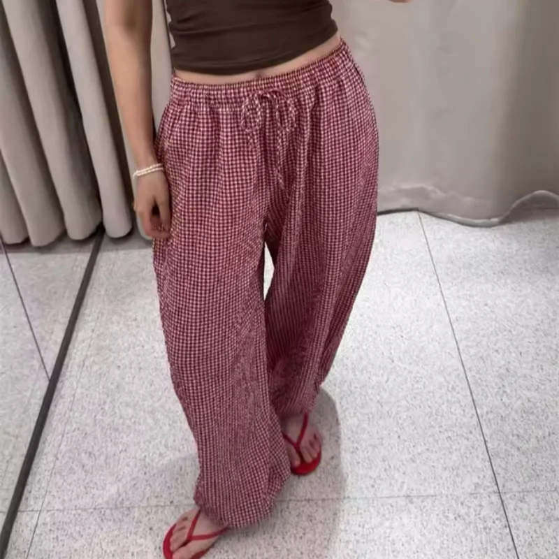 Pantalones de Mujer Guobioziy 2026, Nuevo Modelo VICHY a Cuadros, Estilo Linterna, Elegantes, Versátiles, Casuales y Sofisticados