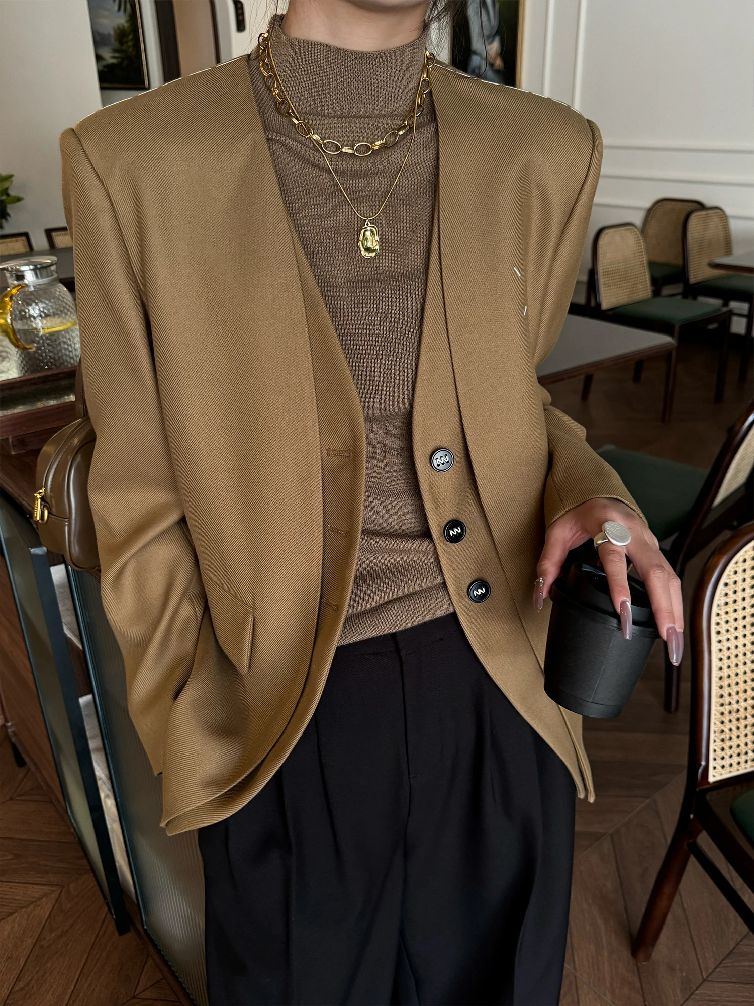 

ay Suit Jaet Women's Premium Feel Spring Autumn New Sle Slimming Top Small Size Ele Outerwear Commute Sle Loose Fit