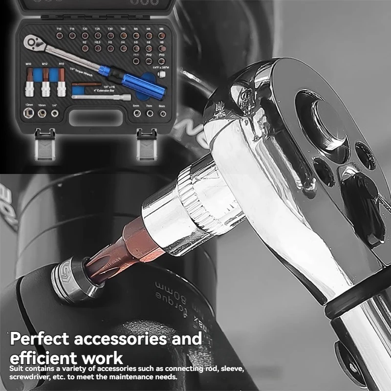 Herramientas de sujeción de clase kilogramo, herramientas manuales, juegos de llaves dinamométricas para bicicletas y motocicletas, torque de alta precisión de 1/4 de pulgada.