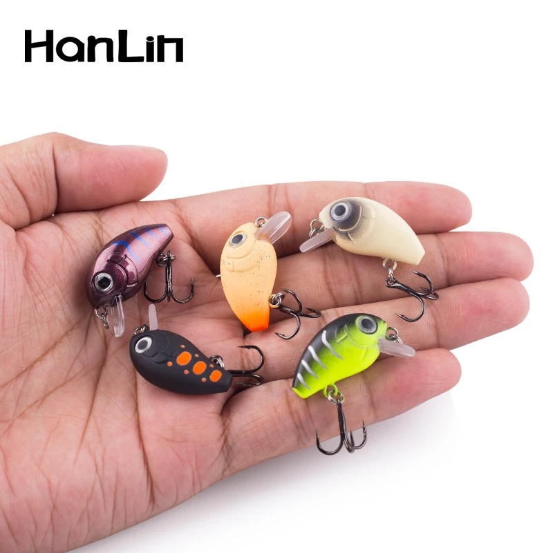 Señuelos Crankbait Hanlin – Mini Wobbler hundimiento lento para lubina - imagen 4