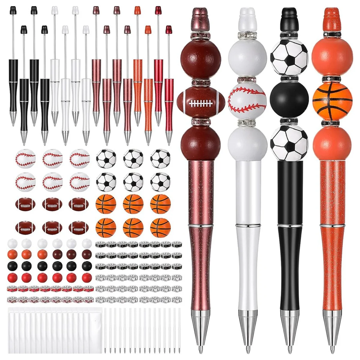 

ADP-16 Set Plastic Ball Beadable Pens Bulk DIY Bead Pen Making Kit,For Kids Student School Office Gifts