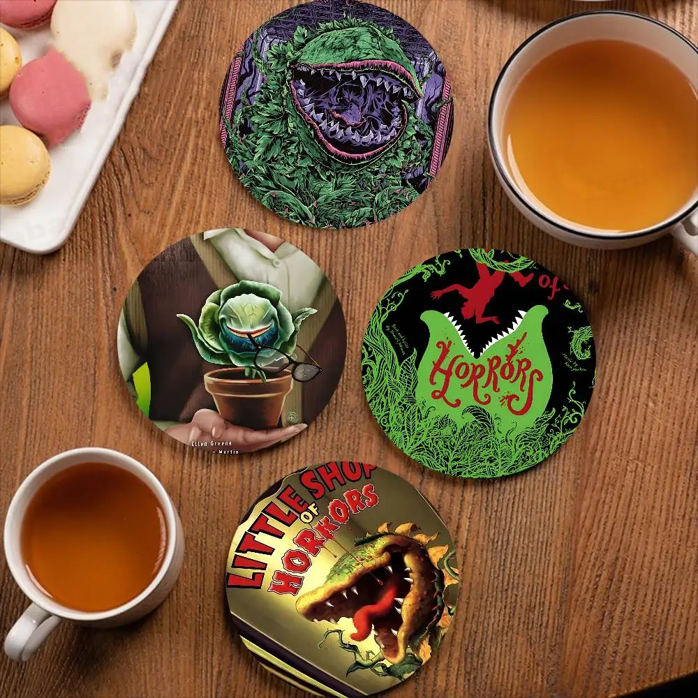 Little shop of Horrors Wooden Coaster Colour Printing Cup Mat Home Desk Decoration Gifts