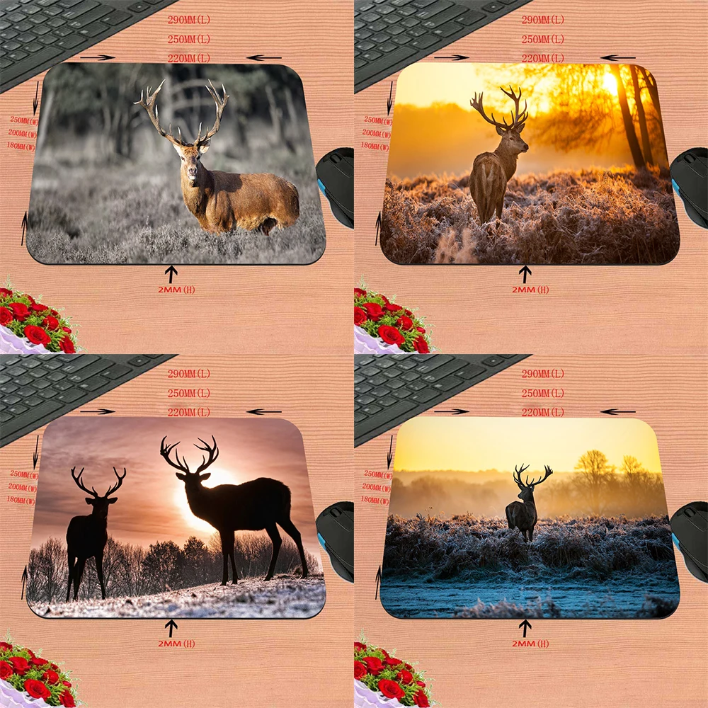 Table Mat Animal Deer Computer Mousepad Pc Setup Office Organizers Accessories Pc Full Gamer Keyboard Padding Desk Pad Laptop