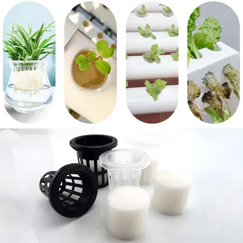 20pcs 8 sizes veg Soilless Plant Grow Pots Mesh pot tray Sponge Nursery Cup Hydroponic Clone Aeroponic Veg Planter Colonization