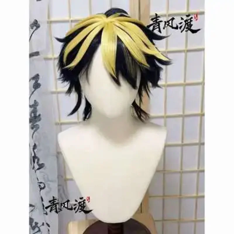 

Hanemiya Kazutora стильный парик Токио Мстители косплей короткие черные золотые термостойкие синтетические волосы по индивидуальному заказу подарки на Хэллоуин