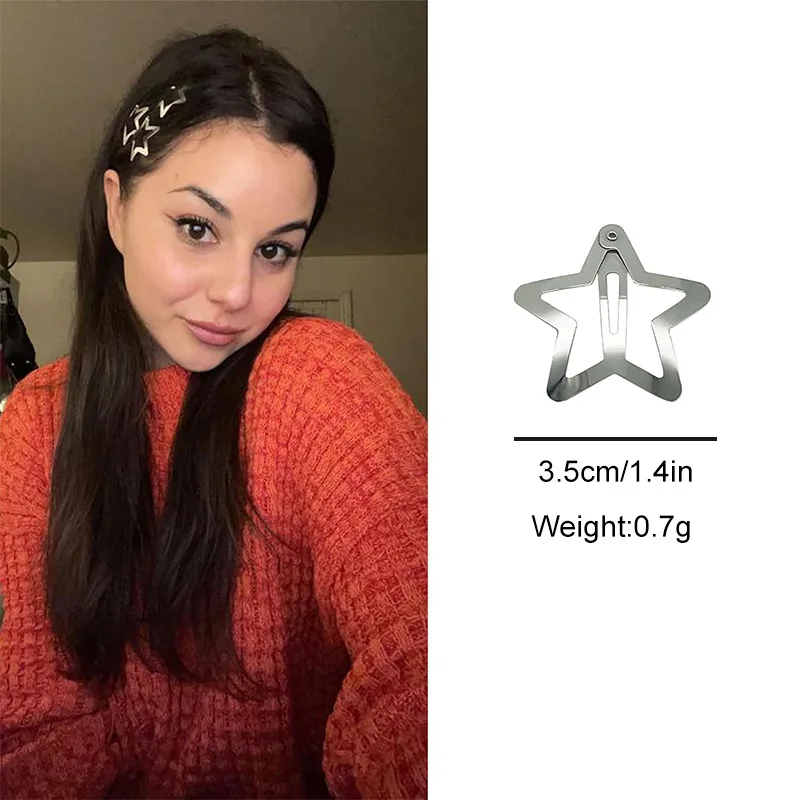 Pentagram hairpin, sweet and cool girl\'s banger, star hairpin, hair accesories barrettes accessories, side clip AE(Origin)