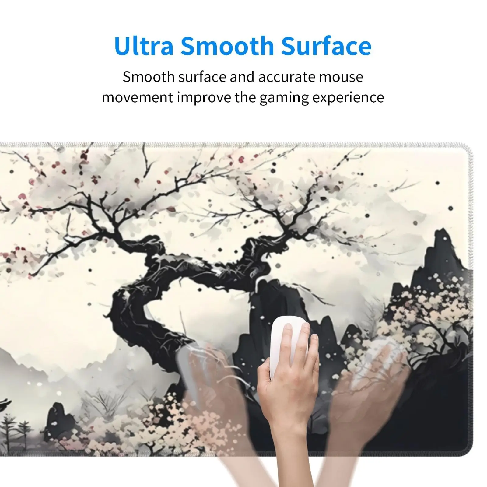 Japanese Mouse Pad Large Desk Mat XXL Anime Gaming Keyboard Mat Non-Slip Rubber Base Big Extended Desk Protector for Home Office