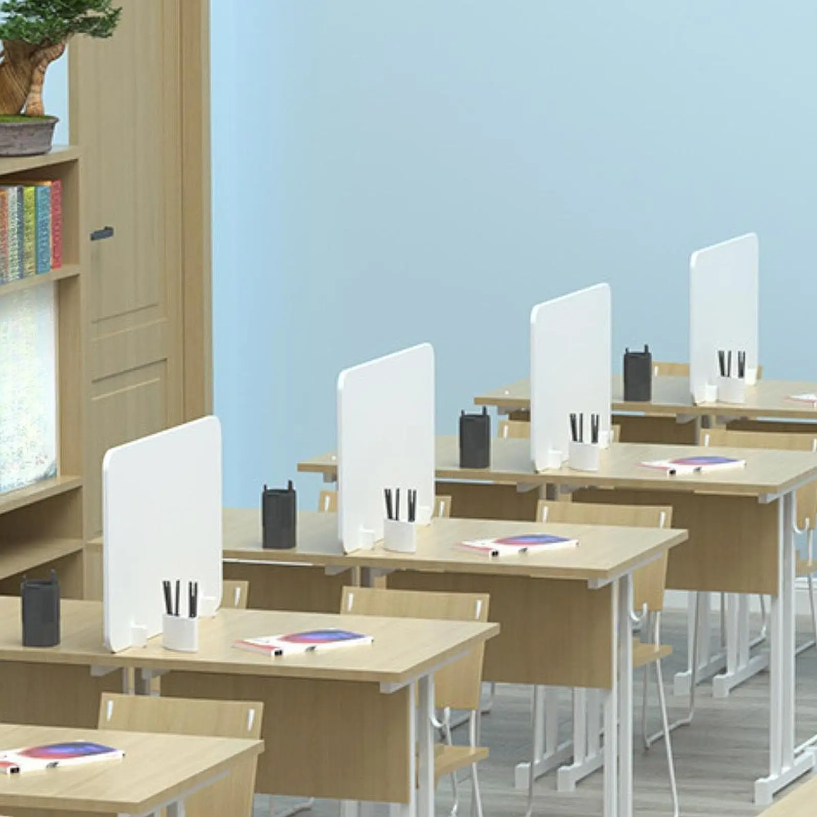 Office Desk Privacy Divider Panel Lightweight PVC Movable Partition Board Shield for Workspace and Study Areas