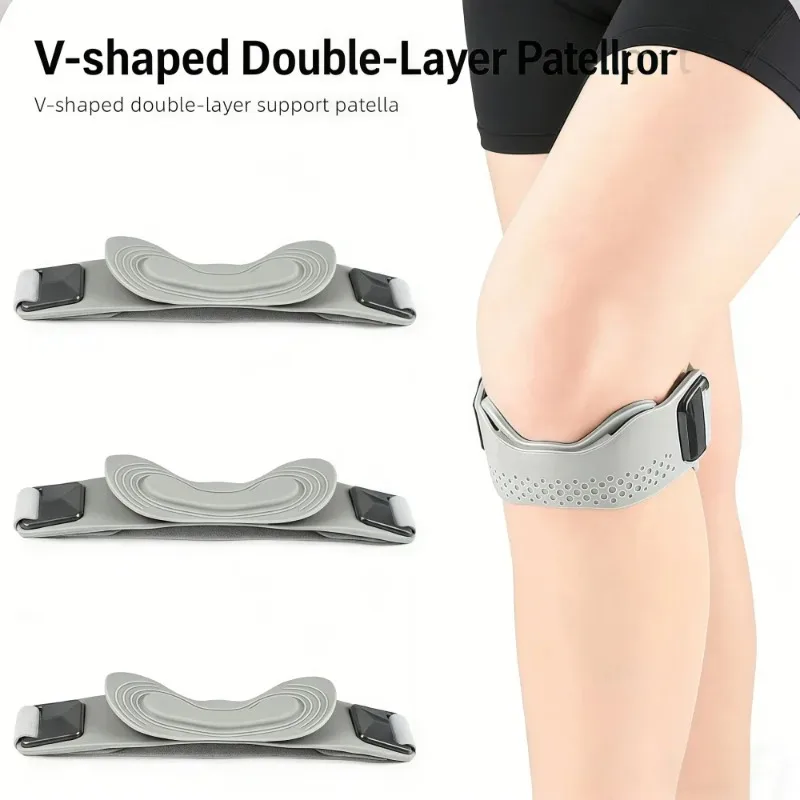 1/2Pcs Adjustable Silicone Patellar Tendon Support Strap, Patella Stabilizer Knee Support Pad for Men Women Sports RunningTennis